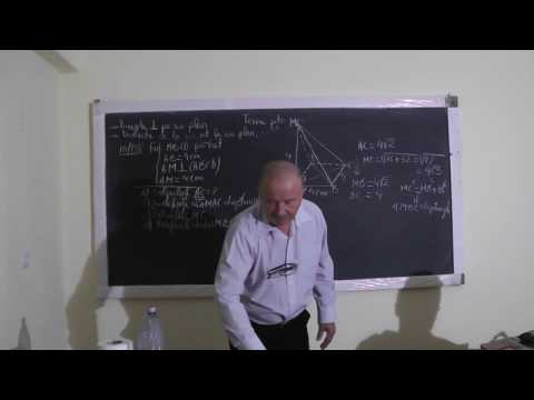 2/2 1162 Perpendiculara pe un plan Distanta de la un punct exterior la un plan Inaltimea piramidei