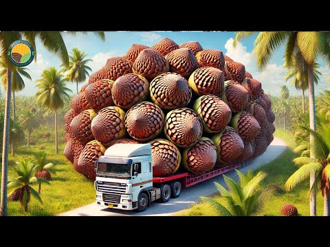 How Farmers Harvest Nipa Palm: Giant Nipa Palm Fruit Cutting Skill | Farming Documentary