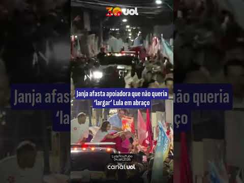 Janja afasta apoiadora que não queria ‘largar’ Lula em abraço