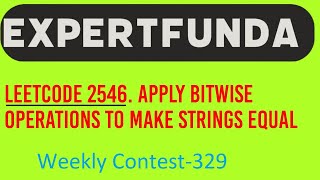 YouTube video 'Leetcode 2546. Apply Bitwise Operations to Make Strings Equal Java Solution'