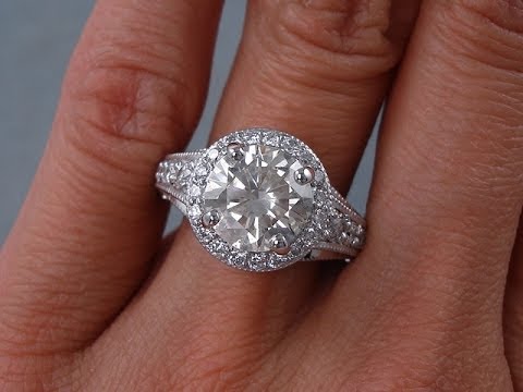 3.37 ctw Round Brilliant Cut H-I SI3 Diamond Engagement Ring - BigDiamondsUSA