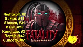 Mortal Kombat 9 : The Krypt Guide All Second Fatalities