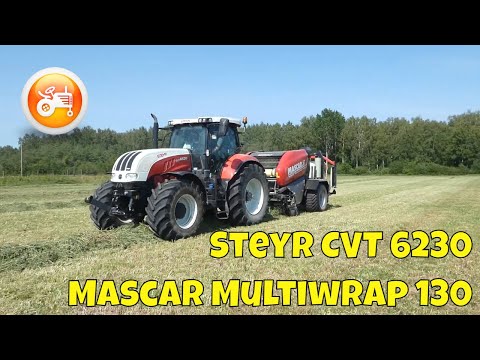 Baling 2023 | Steyr CVT 6230 & Mascar Multiwrap 130 combined baler wrapper