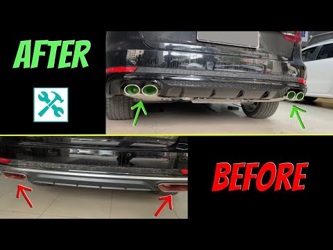 Audi | HOW to INSTALL rear BUMPER spoiler & EXHAUST pipe? 🛠️ 🚘