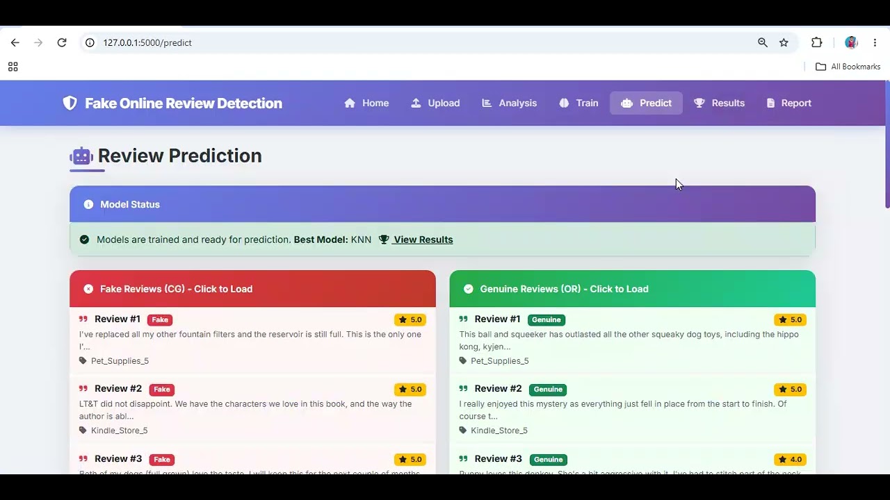Fake Online Review Detection Using Machine Learning