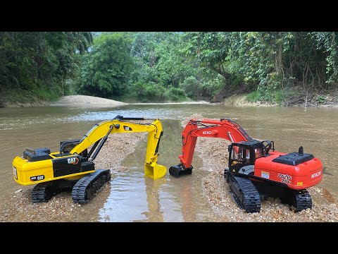 Strong Scale 1/16 : RC Excavator Hitachi & CAT Making Estaury Remasted NEW