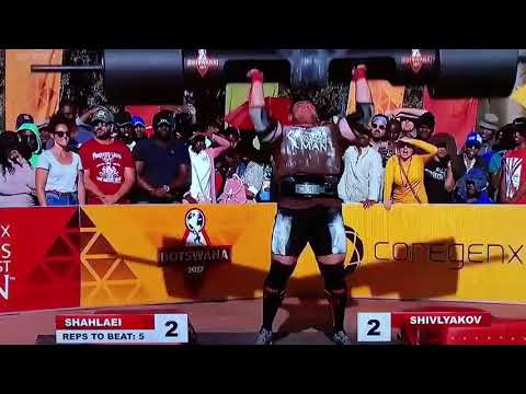 Mikhail Shivlyakov (RUS) vs Laurense Shahlaei (UK) - Log lift (158 kg) / WSM 2017