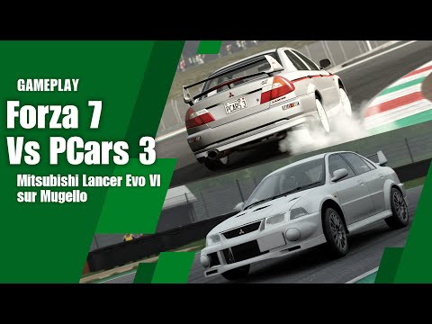 Forza Motorsport 7 Vs Project Cars 3 - Mitsubishi Lancer Evo VI sur Mugello