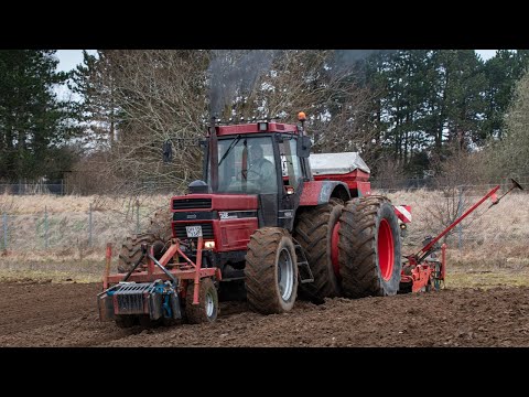 Case IH 1455 XLA & Case Maxxum 110 in ACTION w/ 4 meters Kuhn/Kverneland Seeder & 4 furrow plow