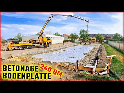 BETONAGE einer 240qm BODENPLATTE mit FUNDAMENT! | Home Build Solution