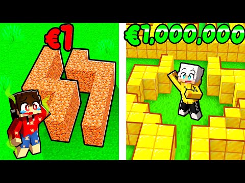 LABIRINTO GIGANTE DA 1€ vs 1.000.000€ in MINECRAFT