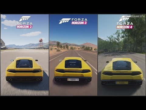 Forza Horizon 2 vs Forza Horizon 3 vs Forza Horizon 4 - Lamborghini Huracan Sound Comparison