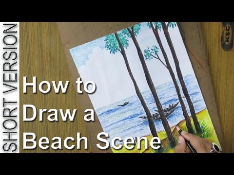 How to Draw A Beach Landscape SHORT VERSION