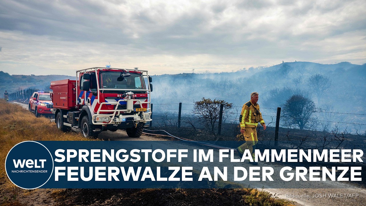 FLAMMENMEER IN HOLLAND: Sprengstoff im Feuer – Waldbrand nahe Deutschland wird zum Höllen-Einsatz!