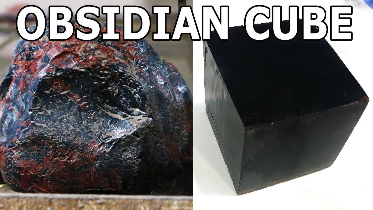 Obsidian with a 60,000 PSI Waterjet - Obsidian Cube Seer Stone?