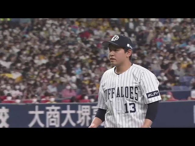 【1回表】バファローズ・宮城大弥 ランナーを背負うも切れ味抜群の変化球で見逃し三振を奪う!! 2022年6月12日 オリックス・バファローズ 対 阪神タイガース