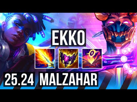 EKKO vs MALZAHAR (MID) | Good KDA: 17/1/1 | EUNE Master | 25.24