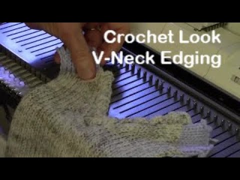 V-Neck Crochet-Look Edging to Machine Knit by Diana Sullivan