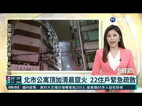 北市公寓頂加清晨竄火 22住戶緊急疏散