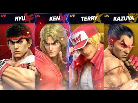 Super Smash Bros Ultimate - Ryu & Ken vs Terry & Kazuya (Requested)