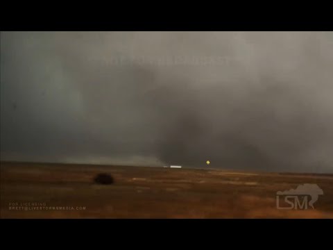 03-13-2021 Happy, TX - Large Wedge Tornado Crosses I-27 (Close Range)