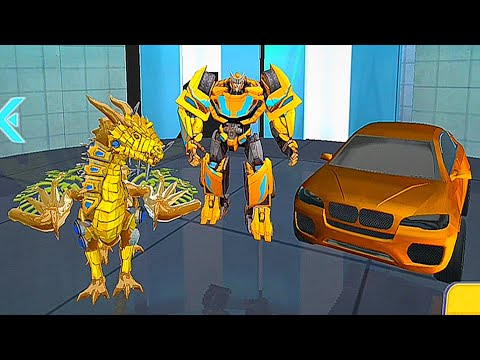 Monster Robot Wars: Flying Dragon Robot Car Games 2021 - Android Gameplay