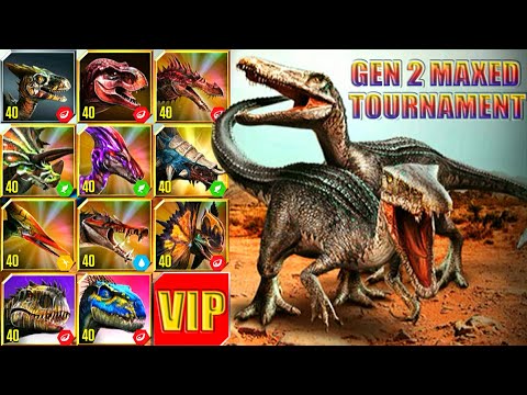 ALL GEN 2 MAXED TOURNAMENT BARYONYX | JURASSIC WORLD THE GAME