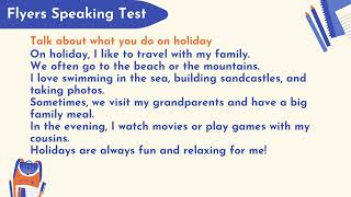 Flyers speaking test - What you do on holiday