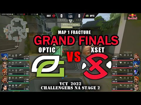 OpTic Gaming vs XSET - VCT 2022 Challengers NA Stage 2 Playoffs - Grand Finals Map 1 Fracture
