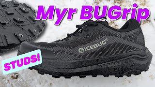 ICEBUG Myr BUGrip // First Snow Run // Studded Winter Traction !!!