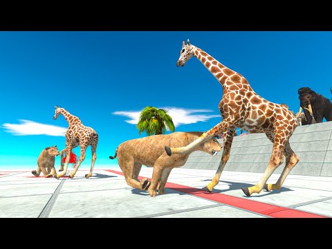 Messy Fight | 2 vs 2 | Modern Mammals VS Prehistoric Mammals - Animal Revolt Battle Simulator