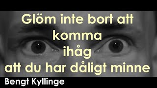 Bengt Kyllinge - Glöm inte bort att komma ihåg att du har dåligt minne