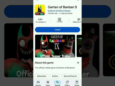 Link in bio Garten of Banban 9 Finally available o playstore Go and install Now 🤫.  #gartenofbanban