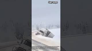Slippery Ice Roads! Risky Heavy Truck Winter Driving Real Scene #worker #process #heavy #snowroad