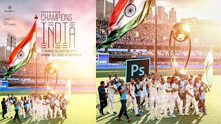 India Winning Poster | Cricket Poster Design | Poster Design | Photoshop Tutorial