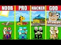 Minecraft Battle: ZOO BUILD CHALLENGE - NOOB vs PRO vs HACKER vs GOD / Animation HOUSE FARM PET PARK