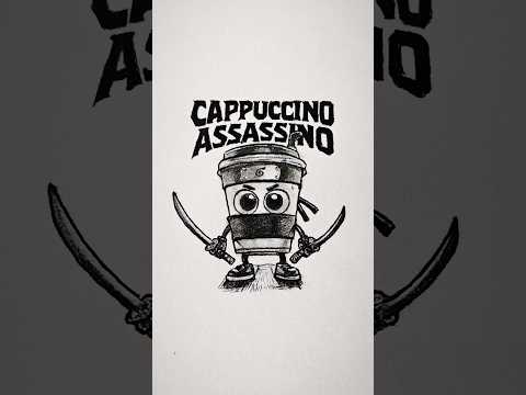 Speed drawing Cappuccino Assassino 😳 #shorts #sahur #brainrot #memes #drawing