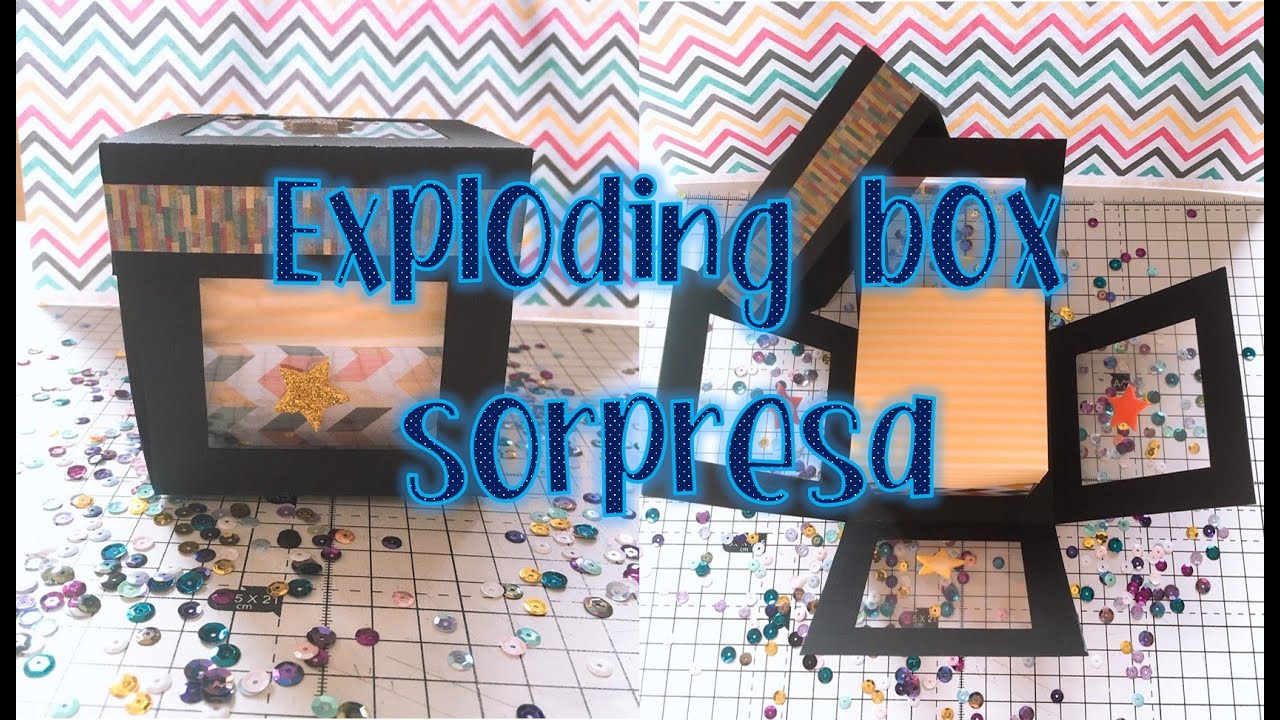 Exploding box sorpresa transparente/ caja explosiva/ fácil / regalo/ idea/ álbum/ scrap/ cómo hacer