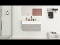 Mobile Lavabo Grigio Cemento 90x38,5x45 cm in Legno Multistrato - Foto miniatura 4