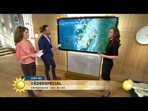 Väderspecial: Värmerekord i fjol, snö i år - Nyhetsmorgon (TV4)