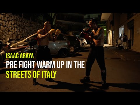 Isaac Araya Pre Fight Warm Up Sparring in The STREETS OF ITALY - MUAY THAI