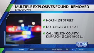 Tip leads to Bardstown police locating, removing explosives