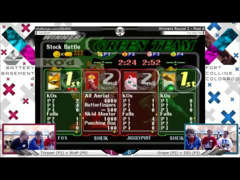 BB4 - Thrasher & WizP Vs. Grape & DSJ - Melee Doubles WR2