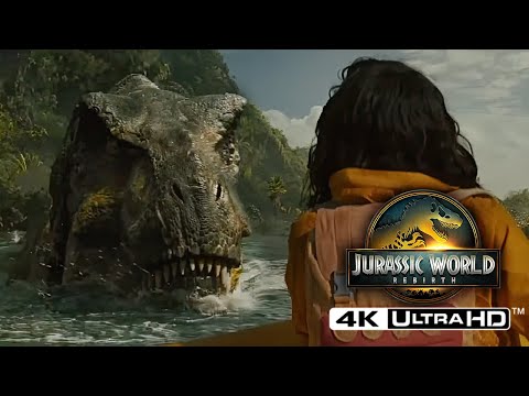 T.Rex Attacks The Raft Scene | Jurassic World Rebirth - HD 4KK
