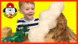 1 Minute DIY Paper Mache Volcano from Scratch in 10 Steps - Smoking and Exploding Lava (Dry Ice)