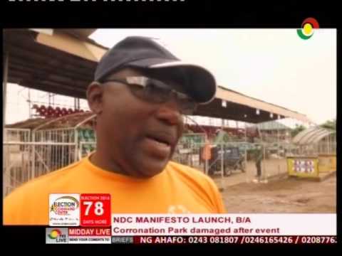 Coronation Park badly damaged after NDC manifesto launch - 19/9/2016