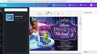 How to make a Princess Tiana Birthday Invitation for Girl step by step on www.bobotemp.com
