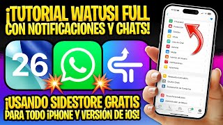 WhatsApp Watusi iOS 26 FREE ON ALL iPHONES WITH SIDESTORE ✅ TUTORIAL WITH NOTIFICATIONS AND CHATS