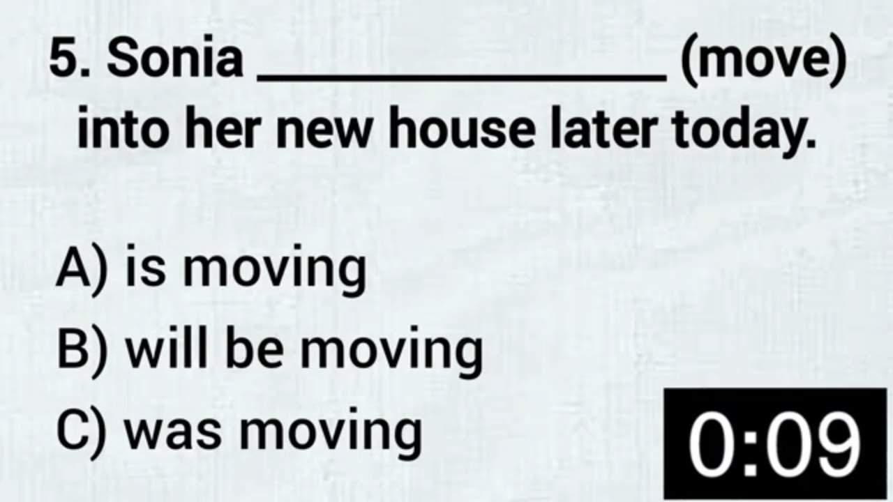 Tenses Quiz | Present, Past and Future Continuous Tenses Quiz