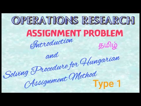 OPERATIONS RESEARCH-Assignment Problem-Introduction-solving procedure Hungarian Assign Method-TYPE 1